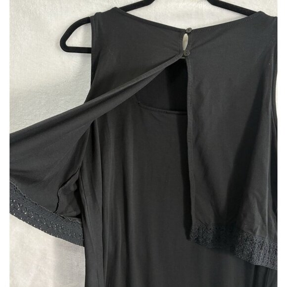 J JILL Wearever Women Sleeveless Pullover Knit Midi Dress Sz M Black Casual 13-8 - Picture 5 of 11